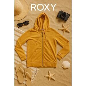 Roxy Golden Yellow Zip Front Hoodie Sz. L